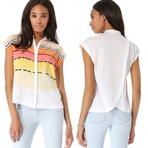 Tibi Analog Stripe Draped Top